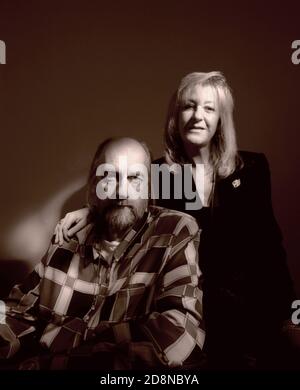 Portrait de Christine Mcvie et Mick Fleetwood de Fleetwood Mac vers 1995 à Londres, Royaume-Uni Banque D'Images