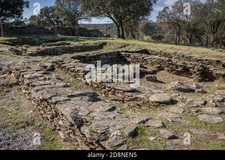 Villasviejas del Tamuja. Site archéologique près de Botija en Extremadura. Espagne. Banque D'Images