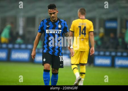 Giuseppe Meazza San Siro Stadium, milan, Italie, 31 octobre 2020, Lautaro Martinez (FC Inter) pendant le FC Internazionale vs Parme Calcio 1913, football italien série A Match - Credit: LM/Luca Rossini/Alamy Live News Banque D'Images