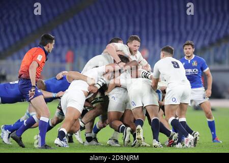 Rome, Italie. Rome 2020, Italie, Stadio Olimpico, 31 octobre 2020, maul Angleterre pendant l'Italie contre l'Angleterre - Rugby six Nations Match - Credit: LM/Luigi Mariani Credit: Luigi Mariani/LPS/ZUMA Wire/Alamy Live News Banque D'Images