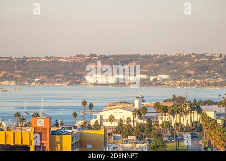 Port de San Diego le matin d'octobre. San Diego, Californie, États-Unis. Banque D'Images