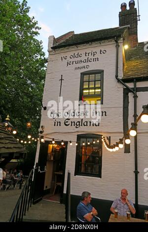 Ye Olde Voyage à Jérusalem pub, Old Trip to Jerusalem bar, ancien pub, Brewhouse Yard, 1, Nottingham, Notinghamshire, NG1 6AD Banque D'Images