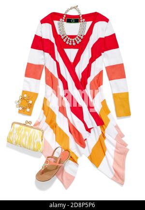 Ensemble de la collection du printemps 2013 C.Wonder look Book photographié sur fond blanc. Banque D'Images