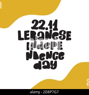 Jour de l'indépendance libanaise. Invitation, affiche, circulaire du 22 novembre Illustration de Vecteur