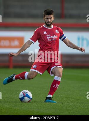 Crawley, Royaume-Uni. 18 août 2019. George Francomb pour Crawley Town lors du match EFL Sky Bet League 2 entre Crawley Town et Cambridge se sont Unis au Checkatrade.com Stadium, Crawley, Angleterre, le 31 octobre 2020. Photo de Steve ball. Utilisation éditoriale uniquement, licence requise pour une utilisation commerciale. Aucune utilisation dans les Paris, les jeux ou les publications d'un seul club/ligue/joueur. Crédit : UK Sports pics Ltd/Alay Live News Banque D'Images