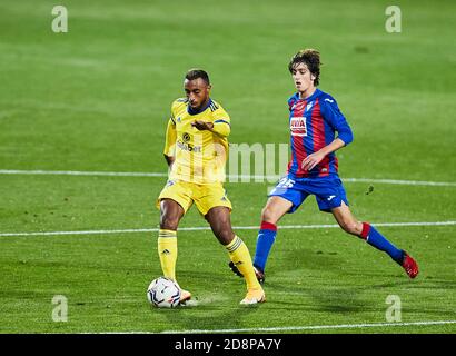 Carlos Akapo de Cadix lors du championnat d'Espagne la Liga match de football entre SD Eibar SAD et Cadix CF le 30 octobre 2020 au stade Ipurua C Banque D'Images