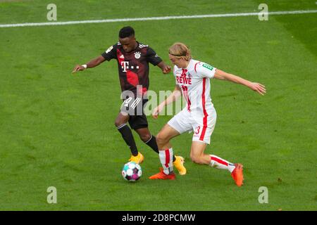 Cologne, Allemagne. 31 octobre 2020. Bundesliga jumelage 6, 1. FC Koeln - FC Bayern Muenchen, Bouna Sarr (FCB), Sebastian Bornauw (Koeln) crédit: Juergen Schwarz/Alay Live News Banque D'Images