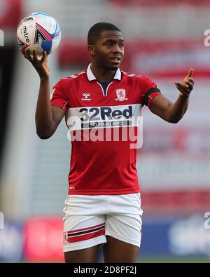 MIDDLESBROUGH, ANGLETERRE. 31 OCTOBRE Anfernee Dijksteel de Middlesbrough lors du match de championnat Sky Bet entre Middlesbrough et la forêt de Nottingham au stade Riverside, Middlesbrough, le samedi 31 octobre 2020. (Credit: Mark Fletcher | MI News) Credit: MI News & Sport /Alay Live News Banque D'Images