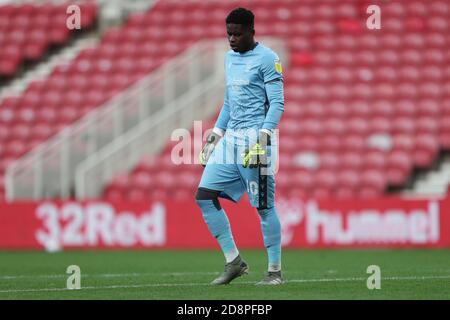 MIDDLESBROUGH, ANGLETERRE. 31 OCTOBRE Brice Samba de la forêt de Nottingham lors du match de championnat Sky Bet entre Middlesbrough et la forêt de Nottingham au stade Riverside, Middlesbrough, le samedi 31 octobre 2020. (Credit: Mark Fletcher | MI News) Credit: MI News & Sport /Alay Live News Banque D'Images