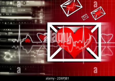 Illustration numérique de l'écran du moniteur cardiaque avec battements cardiaques normaux signal Banque D'Images