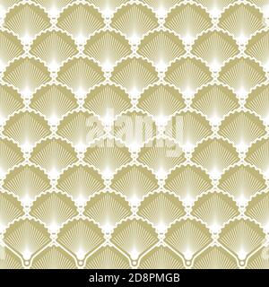 Élégant motif sans couture dans un style art déco. Arrière-plan avec coques pour fond d'écran Illustration de Vecteur
