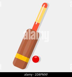 batte de cricket avec illustration du vecteur de balle pour le concept sportif Illustration de Vecteur