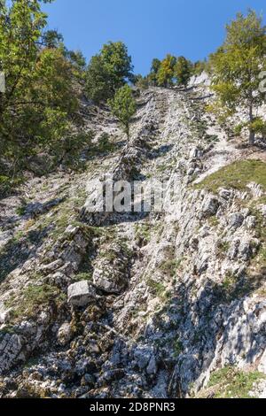 Les sources de la Saine du Jura en France Banque D'Images