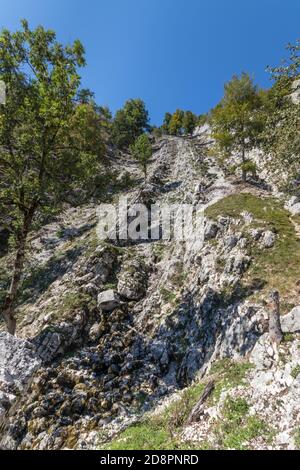 Les sources de la Saine du Jura en France Banque D'Images