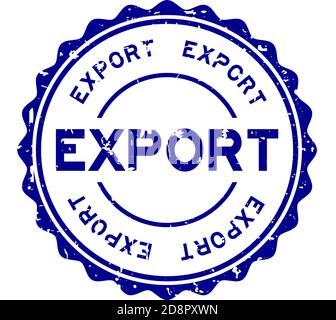 Grafez le mot bleu export rond joint caoutchouc cachet sur fond blanc Illustration de Vecteur