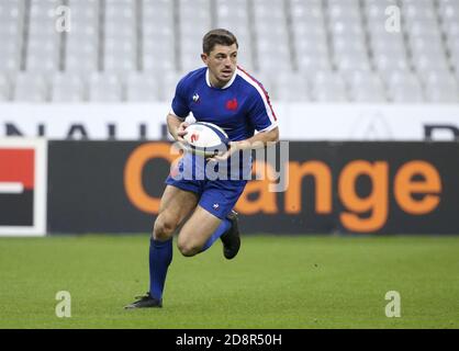 Anthony Bouthier de France pendant la Guinness six Nations 2020, match de rugby entre la France et l'Irlande le 31 octobre 2020 au Stade de France C. Banque D'Images