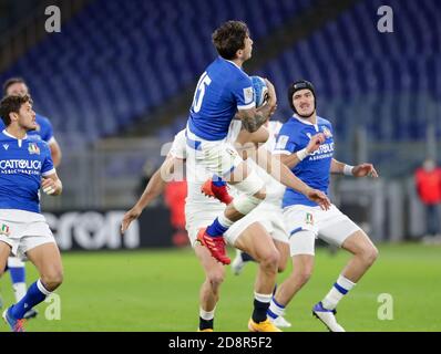 Rome, Italie. Rome 2020, Italie, Stadio Olimpico, 31 octobre 2020, Matteo Minozzi (Italie) pendant l'Italie contre l'Angleterre - Rugby six Nations Match - Credit: LM/Luigi Mariani Credit: Luigi Mariani/LPS/ZUMA Wire/Alamy Live News Banque D'Images