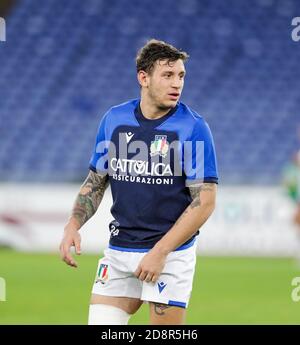 Matteo Minozzi (Italie) pendant l'Italie contre l'Angleterre, Rugby six Nations match, rome, Italie, 31 Oct 2020 crédit: LM/Luigi Mariani Banque D'Images