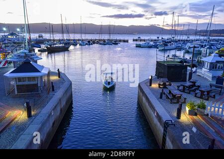 Knysna Waterfront au coucher du soleil, Knysna, Garden route, Afrique du Sud Banque D'Images