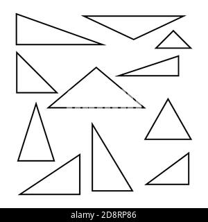 Ensemble de conception de ligne triangulaire, Collection de forme d'art isolée sur fond blanc . Illustration de Vecteur