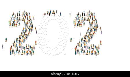 groupe de personnes en forme de 2021 Illustration de Vecteur