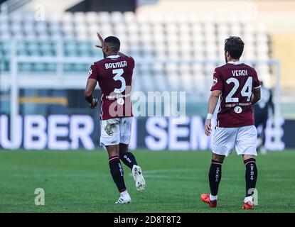 Bremer Gleison de Torino FC pendant la série UN match de 2020/21 entre Torino FC contre SS Lazio au stade Olimpico Grande Torino, Turin, Italie le 01 novembre 2020 - photo Fabrizio Carabelli crédit: LM/Fabrizio Carabelli/Alamy Live News Banque D'Images