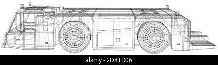 Transport de camion de remorquage Vector à l'aéroport. Format EPS10. Créé de 3d Illustration de Vecteur