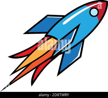 Fusée vectorielle abstraite, style dessin animé Illustration de Vecteur