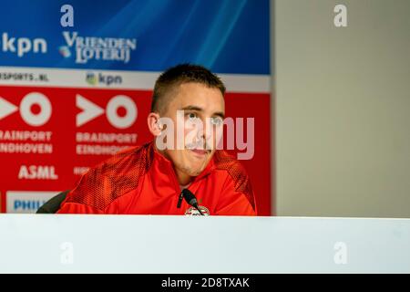 EINDHOVEN, pays-Bas. 1er novembre 2020. Football, stade Philips, eredivisiie hollandaise, saison 2020/2021, joueur PSV Ryan Thomas pendant la persconférence PSV - ADO crédit: Pro shots/Alamy Live News Banque D'Images