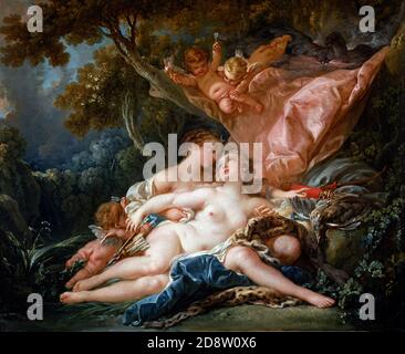 Jupiter dans la guise de Diana, et le Nymph Callisto de François Boucher (1703-1770), huile sur toile, 1759 Banque D'Images