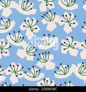 arrière-plan floral abstrait avec de belles fleurs sur l'eau Illustration de Vecteur