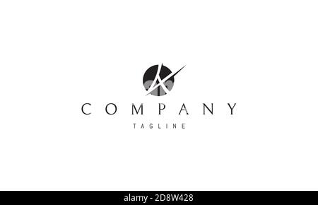Logo vectoriel sur lequel figure une image abstraite d'un cercle noir avec une lettre découpée A. Illustration de Vecteur