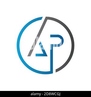 Modèle de vecteur de logo de la lettre AP initiale. Design du logo de la lettre créative de la PB Illustration de Vecteur