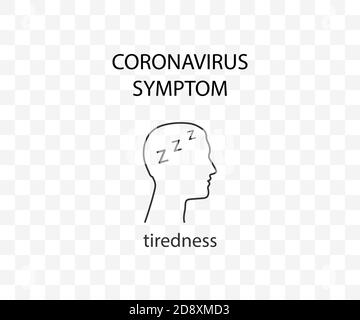 Symptôme du coronavirus, fatigue, covid-19. Illustration vectorielle, plate. Illustration de Vecteur
