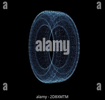 Résumé un pneu de voiture virtuel. Élément HUD Banque D'Images
