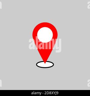 Pointe de broche fine, icône d'emplacement sur fond blanc Illustration de Vecteur