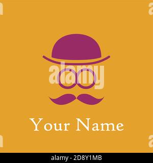 Vecteur abstrait homme avec chapeau de melon et moustache Illustration de Vecteur