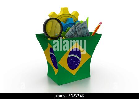 Financial Analysis with graphs and data  in brazil Stock Photo