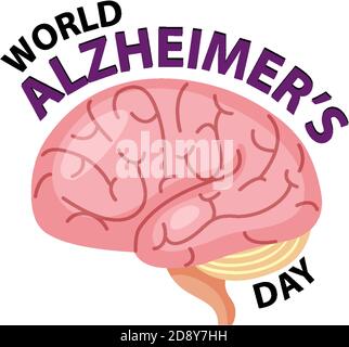 Illustration du logo de la journée mondiale de la maladie d'Alzheimer Illustration de Vecteur