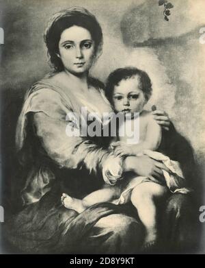 La Vierge Marie avec l'enfant, peinture de l'artiste espagnol Bartolomé Esteban Pérez Murillo Banque D'Images