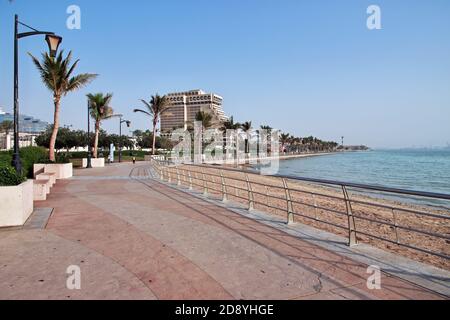 La promenade sur la mer Rouge, Jeddah, Arabie Saoudite Banque D'Images