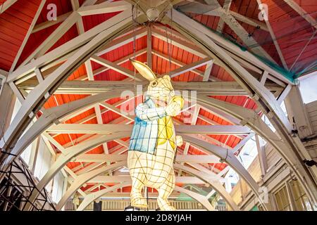 Intérieur avec décoration au marché couvert d'Oxford Banque D'Images