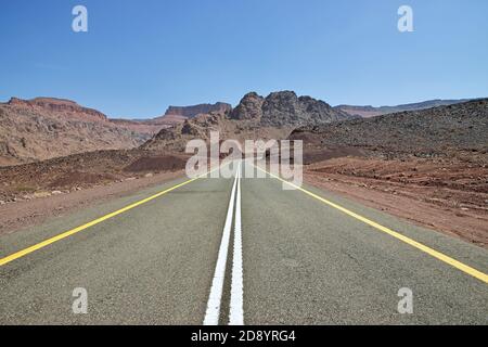 La route dans le Grand Canyon d'Al Shaq, Arabie Saoudite Banque D'Images