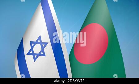Israël et le Bangladesh deux drapeaux Banque D'Images