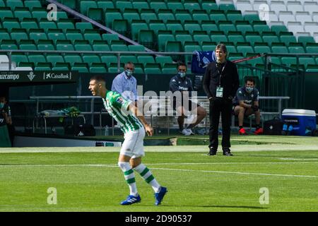 Manuel Pellegrini, entraîneur de Real Betis lors du match de football de la Liga du championnat espagnol entre Real Betis Balompie et Elche CF le 1er novembre Banque D'Images