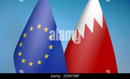 L'Union européenne et Bahreïn deux drapeaux Banque D'Images