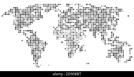 Monde des points. Carte des demi-teintes vectorielles abstraites Illustration de Vecteur