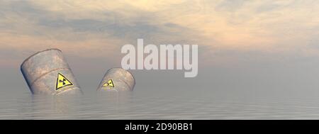 Fûts toxiques - 3D render Banque D'Images