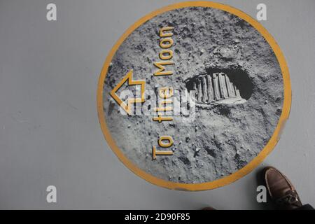 Bootprint de l'astronaute sur la surface lunaire lors de la mission Apollo 11 sur la Lune le 20 juillet 1969.Neil Armstrong et Buzz Aldrin sont devenus les premiers hommes Banque D'Images