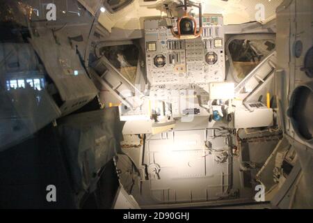 Pilotage du module lunaire, Saturn V complexe, Kennedy Space Center, Merritt Island, Florida, USA Banque D'Images